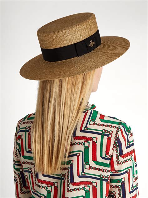 gucci boater|gucci glittered straw hat.